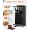 Single Serve Coffee Maker, Small K Pod Coffee Machine for Ground & Tea Bag,Hot&Iced Coffee Maker with 18.6 Oz Water Tank, Adjustable Drip Tray - 4 of 4