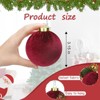 Aoibox 15 Pack Velvet Christmas Ornaments 3.15 Inch Shatterproof Multicolor Balls for Tree Fireplace Holiday Decor Red Green Brown - 2 of 4