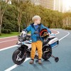 12V Kids Ride On Police Motorcycle, Licensed BMW Police Motorbike with High/Low Variable Speed,Built-In Music,USB,Warning, Lights, Spring Suspension - 3 of 4