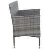 vidaXL Outdoor 3-Seater Patio Sofa - Gray Poly Rattan Durable Garden Furniture with Comfortable Cushions and Easy Maintenance - 4 of 4