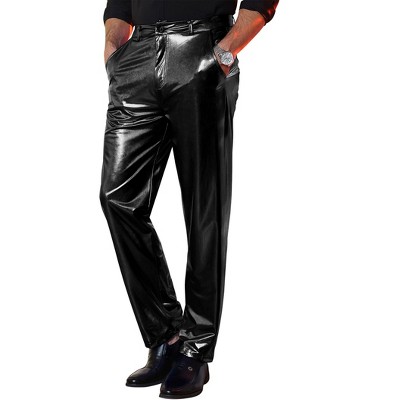 Men's Metallic Shiny Pants Night Club Pants 70s 80s 90s Vitange Pant Party Dance Straight Leg Trousers