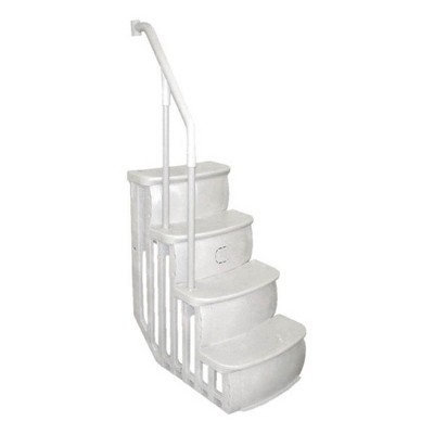 Main Access Smart Step 24 Inch Wide Swimming Pool Entrance w/ Hand Rail Support