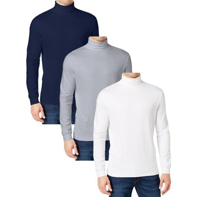 Galaxy By Harvic Men's Long Sleeve Turtle Neck T-Shirt-3 Pack