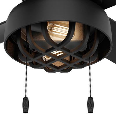 52" Matte Black Indoor/Outdoor Ceiling Fan with LED Light Kit