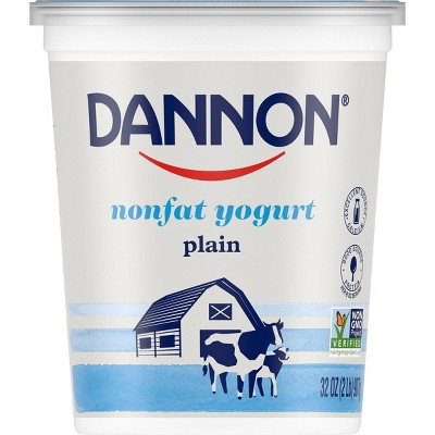 Dannon Nonfat Non-GMO Project Verified Plain Yogurt - 32oz Tub