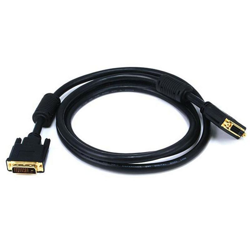 Monoprice DVI Extension Cable - 6 Feet - Black | 28AWG Dual Link Digital 24-pin Male to 24-pin Female Gold Plated, 1 of 4