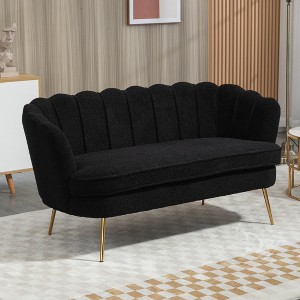 Hrinhom 59"W Upholstered Tufted Loveseat,Modern 2-Seater Sofa With Metal Legs - 1 of 4