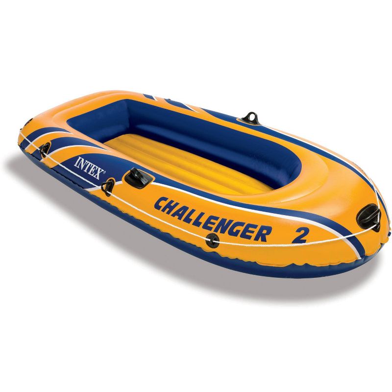 Intex Challenger 2 Inflatable 2 Person Floating Boat Raft Set with 2 48-Inch Oars, Oar Locks, Grab Handles and High-Output Hand Air Pump, 3 of 8