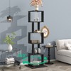 5/6 Tier Rotating Bookshelf, 360°Revolving Bookcase with Acrylic Plate, Floor Standing Display Rack, Bookshelf Organizer for Bedroom Living Room - 4 of 4