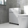 kleankin Small Bathroom Storage Cabinet on Wheels, Slim Toilet Paper Cabinet with 2 Holes, Sliding Doors and Adjustable Shelf, White - 2 of 4