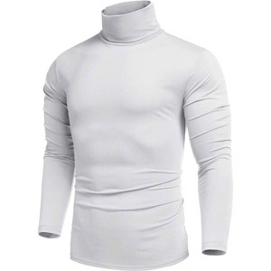 COOFANDY Men's Casual Slim Fit Turtleneck T Shirts Lightweight Basic Cotton Pullovers - 1 of 4