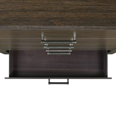 Walnut Rustic 5-Drawer Chest with Felt Lined Drawer
