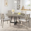 47Inch Round Dining Table, Round Dinner Table for 4, Industrial Kitchen Table w/ Wooden Top & Metal Base for Dining Room, Living Room(Only Table) - 3 of 4