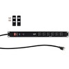 Monoprice 14 Outlet Metal 1U Rackmount Power Distribution Unit - 6 Feet Cord - Black | 1050 Joules, Equipped with Circuit Breaker for Overload - 3 of 4