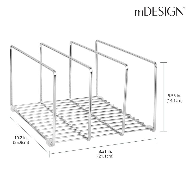 mDesign Steel Storage Tray Organizer Rack for Kitchen Cabinet, 3 of 8