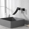 SUMERAIN Matte Black Wall Mount Bathroom Faucet Waterfall Single Handle with Brass Valve - 3 of 4