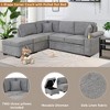 CIPACHO Gray 84.75 Inch 2 in 1 L Shape Pull Out Sleeper Sofa Bed with Storage Ottoman for Living Room Bedroom and Small Apartment - 3 of 4