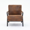 FONTOI Accent Chair with Thicker Cushion, Comfy Chair with Wood Armrests for Living Room, Bedroom, Antique brown, 27.56"*28.74"*33.86" - 4 of 4
