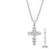 Steeltime Stainless steel cross pendant with simulated diamond. Color Options: Black, Gold, Silver - 3 of 4