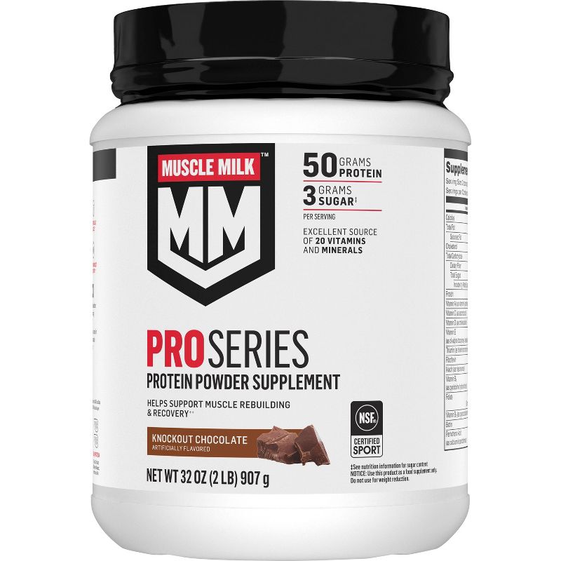 Muscle Milk Pro Series Protein Powder - Knockout Chocolate - 32oz, 1 of 7