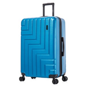 DUKAP Zahav Lightweight Hardside Large Checked Spinner Suitcase - Teal - 1 of 4