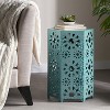 CAVINAS Hexagonal Iron Outdoor Patio End Table with Sunburst Cut Out Design,Waterproof Weather Resistant Side Table for Patio,Garden,Balcony - 2 of 4