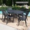 Christopher Knight Home Carysfort Outdoor Aluminum Expandable 5 Piece Dining Set with Umbrella Hole, Antique Matte Black - 2 of 4