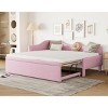 Twin Size Upholstered L-Shaped Daybed with Pop-Up Trundle, Beds Convertible to Larger Size, Wood Frame Space-Saving Style Bed-Baofuwish - 3 of 4