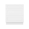 HOMLUX Easy-DIY 24 in D x 34.5 in H in Shaker White Ready to Assemble Drawer Base Kitchen Cabinet With 3-Drawers - 3 of 4