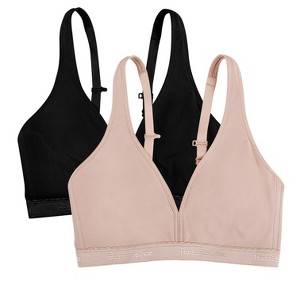 Fruit of the Loom Women's Wirefree Cotton Bralette 2-Pack - 1 of 4