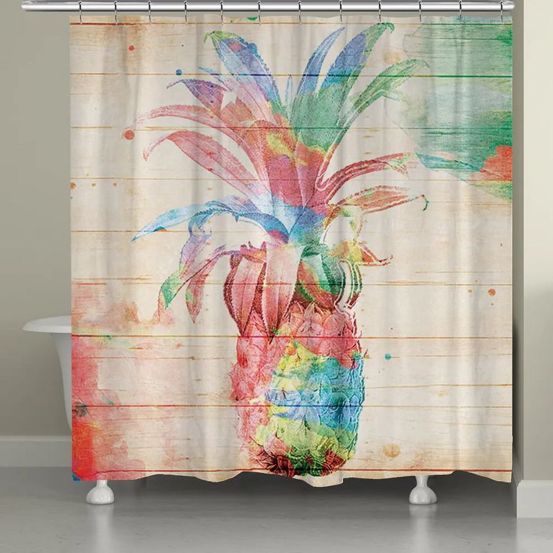 Laural Home Colorful Pineapple Shower Curtain, 1 of 2