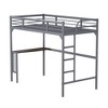 Okak Minimalism Loft Bed with Build-In Desk, Twin Loft Bed with Ladder and Guardrails, Bed Frames for Kids and Teenagers - 4 of 4