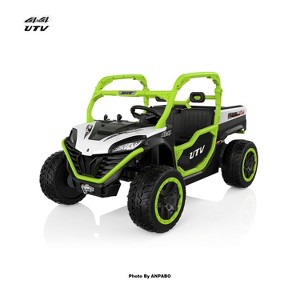 24V All-in-One Utility Ride-On: 4WD Dump Truck & Off-Road UTV with Remote (2-Seater)-green - 1 of 4