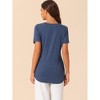 cheibear Women's Casual Round Neck Short Sleeve Maternity Loungewear T-Shirt - 3 of 4