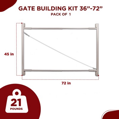 Adjust-A-Gate Steel Frame Anti Sag Gate Building Kit, 36 to 72 Inches Wide Opening Up To 6 Feet High Fence