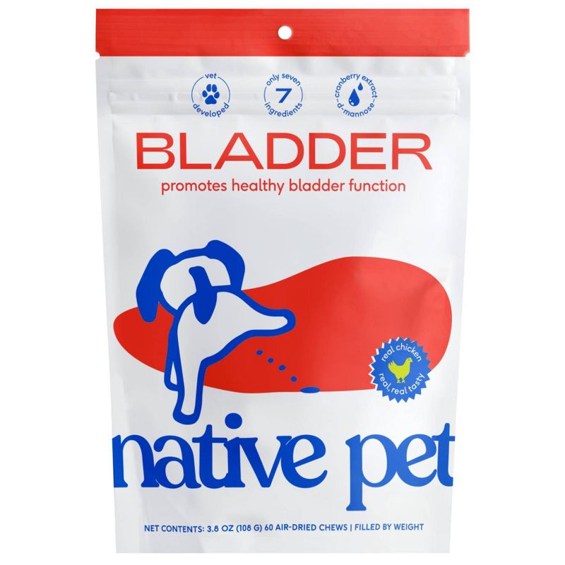 Native Pet Bladder Air-Dried Chews for Dogs Chicken Flavor - 60ct, 1 of 8