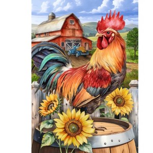 Briarwood Lane Spring House Flag 40x28 For Outdoor Farmyard Rooster For Spring House Flag - 1 of 4