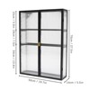 YIYIBYUS 3 Tiers Haze Double PC Door Black Wall Cabinet with Detachable Shelves - 4 of 4