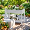 Maggift Planters, Garden Flower Pot Box with Wheels, Switchable Drainage Holes, Terrace Gardening Raised Flower Beds, White, 48"*24"*33" - 2 of 4