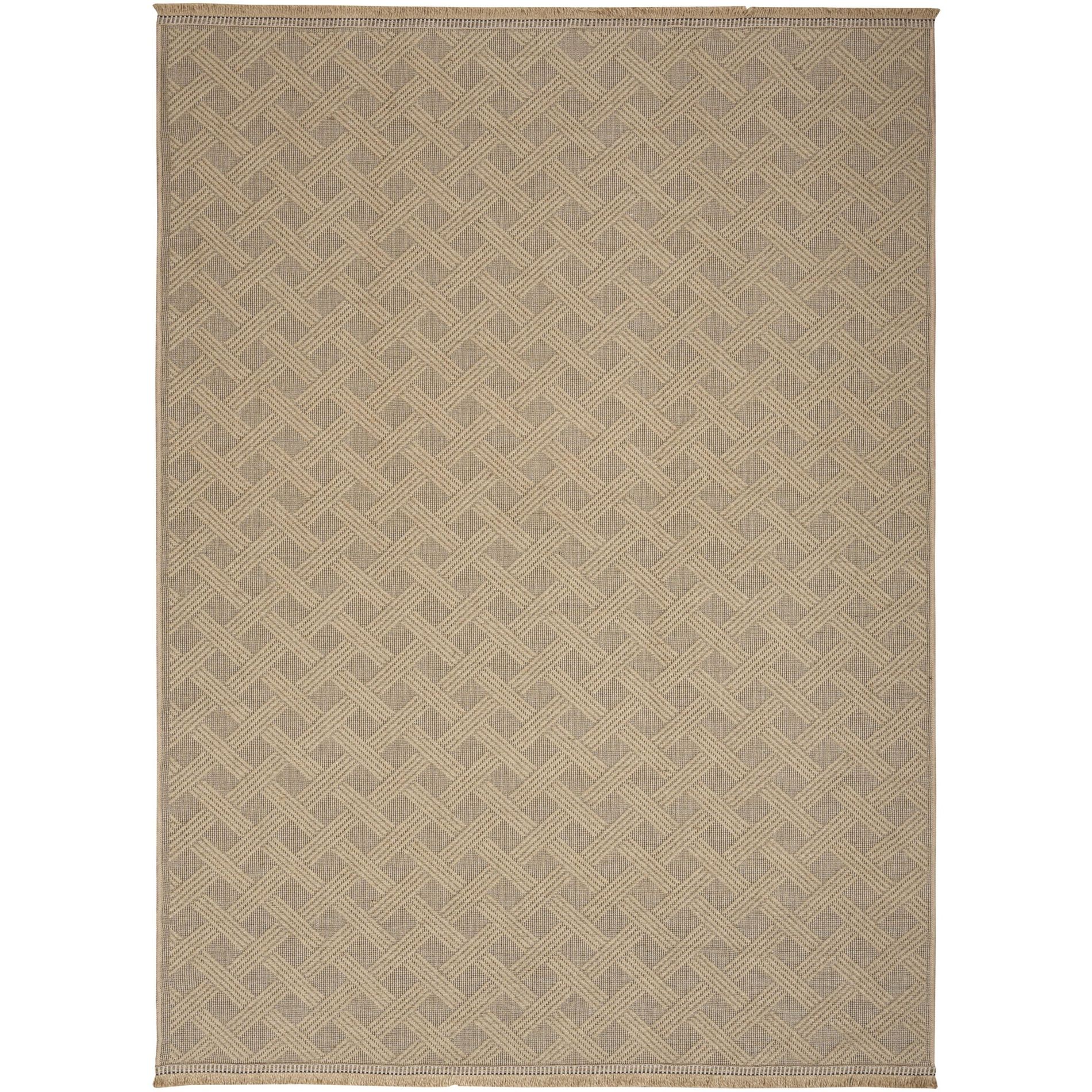 Nourison Washable Jute 5'3" x 7'3" Natural Modern Indoor Non-Slip Flatweave Rug