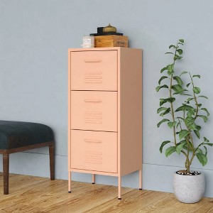 vidaXL Storage Cabinet Pink 16.7"x13.8"x40" Steel - 1 of 4