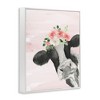 Stupell Industries Dairy Farm Cow Watercolor Portrait Pink Floral Crown Black Framed Giclee Art - 3 of 4