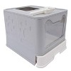 LunaLulinlk Extra-large litter box, gray, suitable for all breeds of cats. - 3 of 4