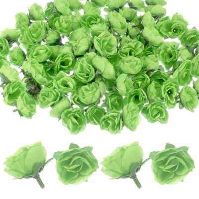 Unique Bargains Silk Plastic Small Faux Rose Artificial Flower Heads 1.2 inch