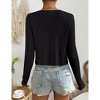 BLUEMING Summer Cardigan Sweaters for Women Cropped Lightweight Front Tie Cardigan with Eyelet Knit Rib Texture Caridigan - 2 of 4