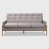 Perris Upholstered Wood Sofa Light Gray/Walnut - Baxton Studio - 2 of 4