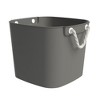 Life Story Flexi Tub, Versatile 42 Quart Storage Tote, Flexible Plastic Home Organizer Lightweight Basket with Carrying Handles, Gray, 4 Pack - 2 of 4