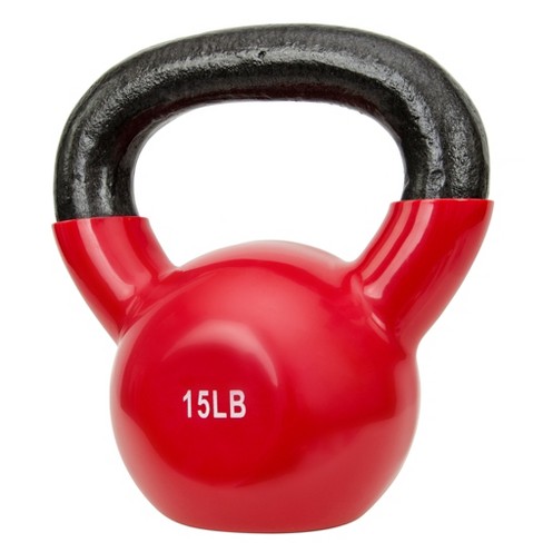 Sunny Health Fitness Vinyl Coated Kettlebell 15lbs Red Target
