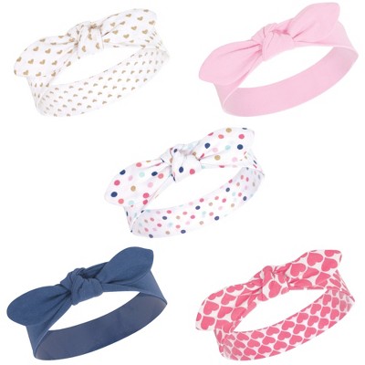 Little Treasure Baby Girl Cotton Headbands 5pk, Confetti, One Size