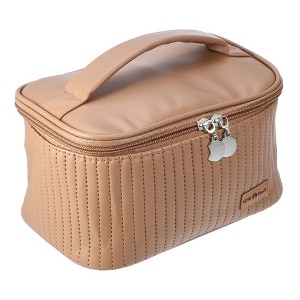Unique Bargains Polyurethane Faux Leather Large Makeup Bag Brush Organizer for Women 1 Pc - 1 of 4